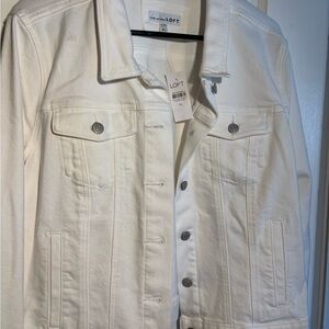 LOFT Women's Classic White Jean Jacket